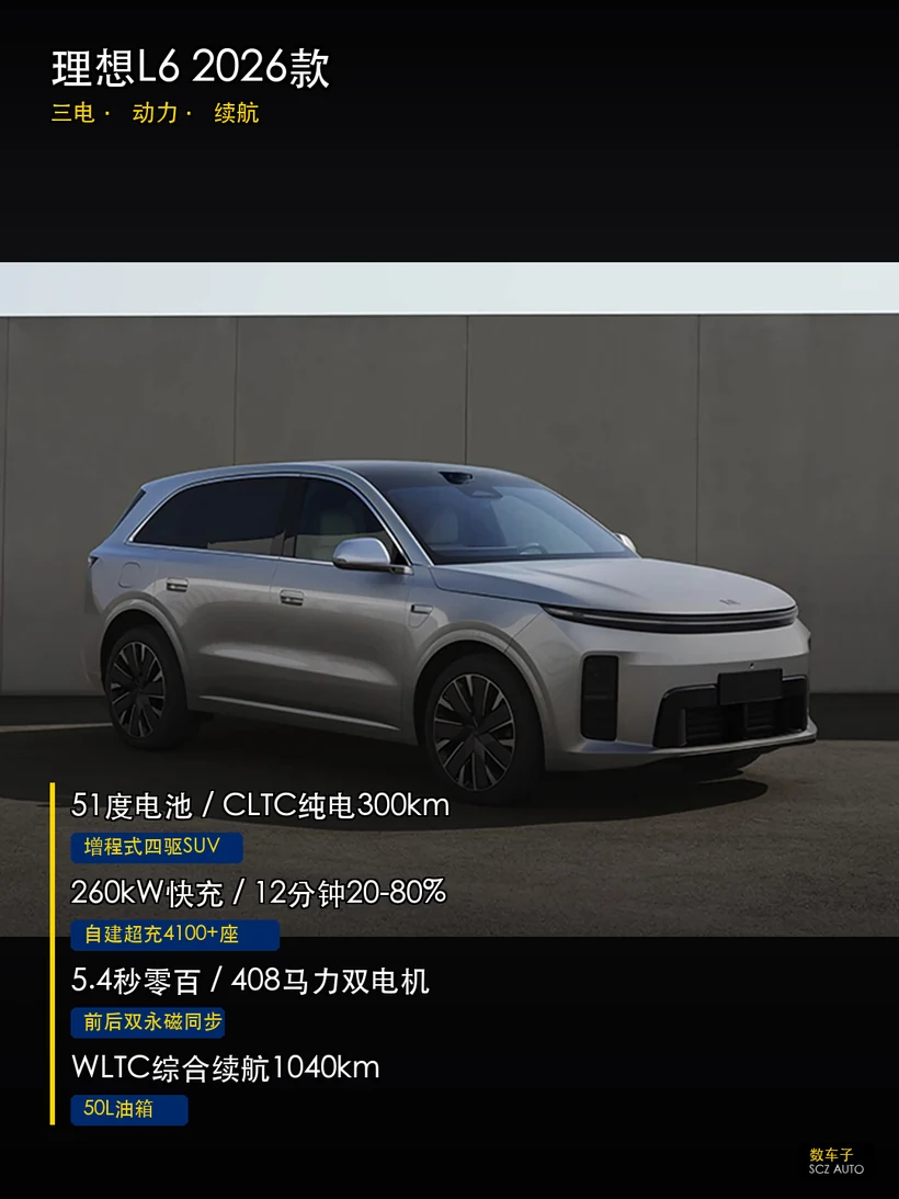 理想L6 2026款：三电·动力·续航